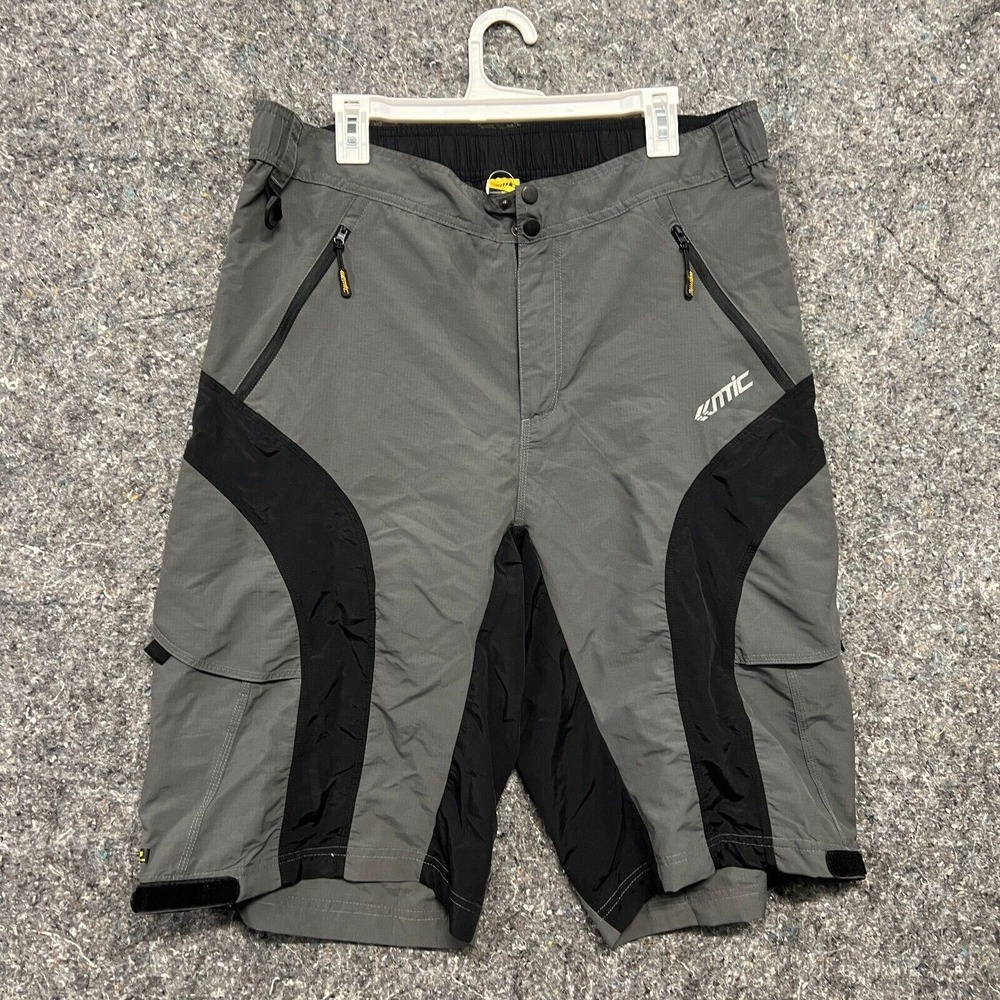 Santic Mens M1203 Cycling Shorts Gray Black Cargo Padded MTB Bike Shorts 2XL NEW